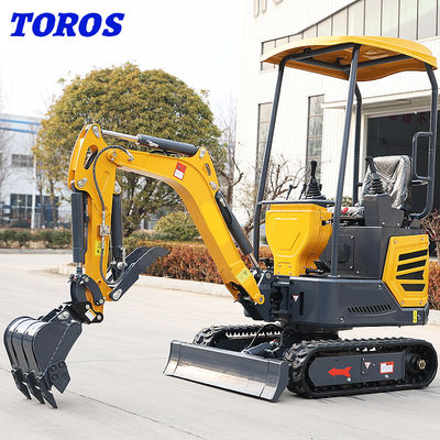 Diesel Engine Mini Hydraulic Excavator 1.2 Ton With Closed Cabin