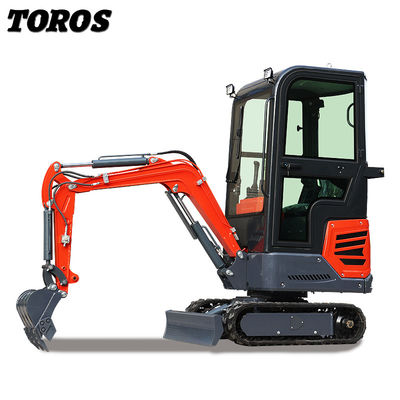Diesel Engine Mini Hydraulic Excavator 1.2 Ton With Closed Cabin