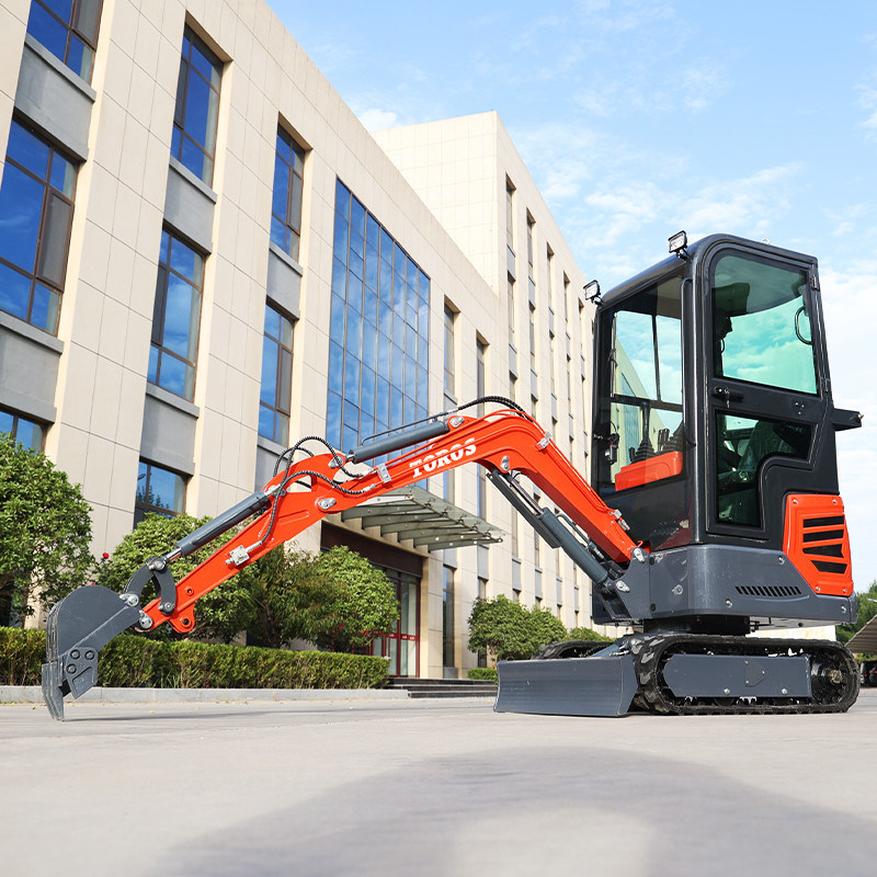 Diesel Engine Mini Hydraulic Excavator 1.2 Ton With Closed Cabin