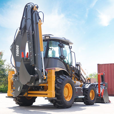 Kapasite 2500kg Kazma Backhoe Tekerlekli Yükleyici Makinesi Yüksek Performans