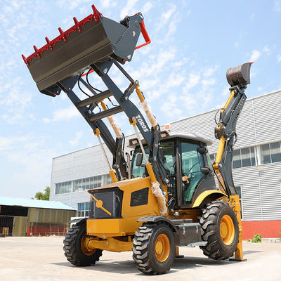 EURO 5 Çeşitli Amaçlı Küçük Backhoe Yükleyici Makine Tekerlek Bazası 2200mm